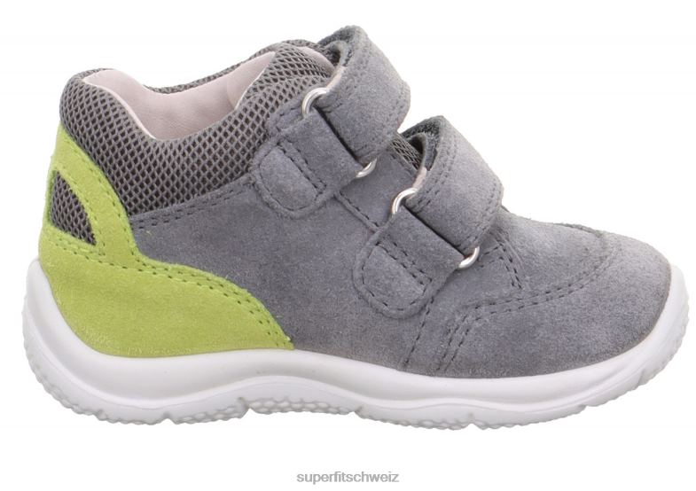 Babys niedrige Turnschuhe 44B2D311 Superfit Universe – Sneaker Low mit Klettverschluss grau Grün
