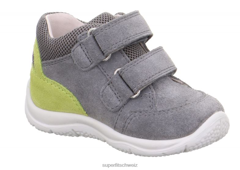 Babys niedrige Turnschuhe 44B2D311 Superfit Universe – Sneaker Low mit Klettverschluss grau Grün
