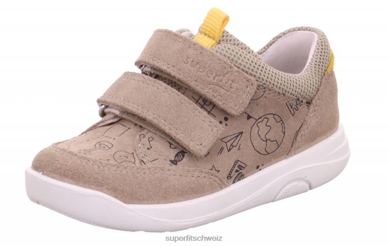 Babys niedrige Turnschuhe 44B2D313 Superfit lillo - Sneaker Low mit Klettverschluss beige/gelb