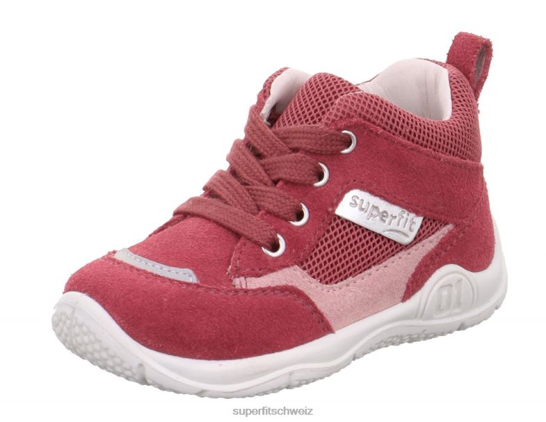 Babys niedrige Turnschuhe 44B2D314 Superfit Universe - Low-Sneaker mit Schnürung Rosa