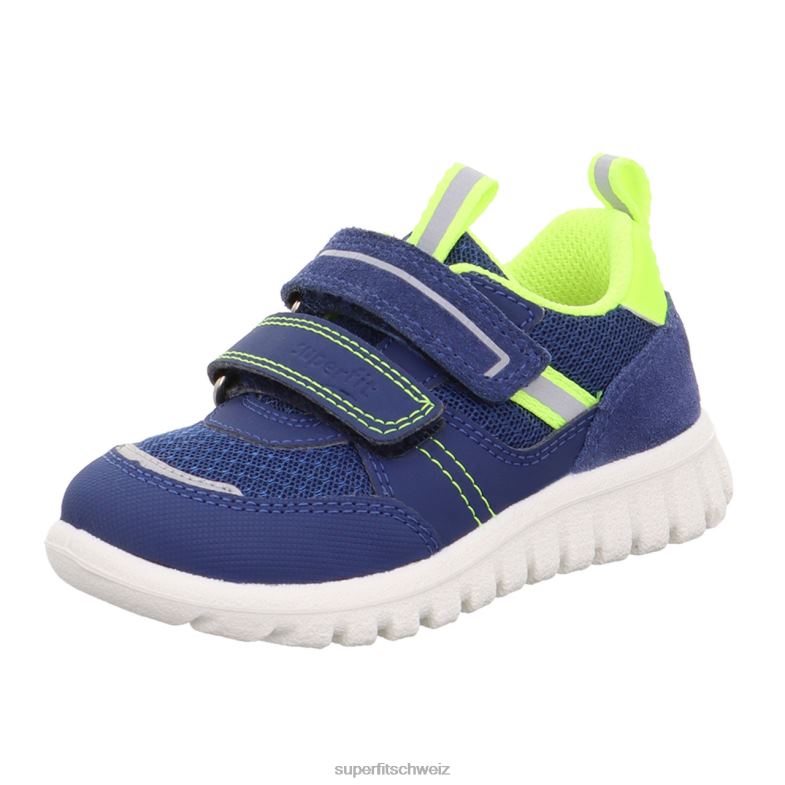 Babys niedrige Turnschuhe 44B2D316 Superfit sport7 mini – Sneaker Low mit Klettverschluss Blau Gelb