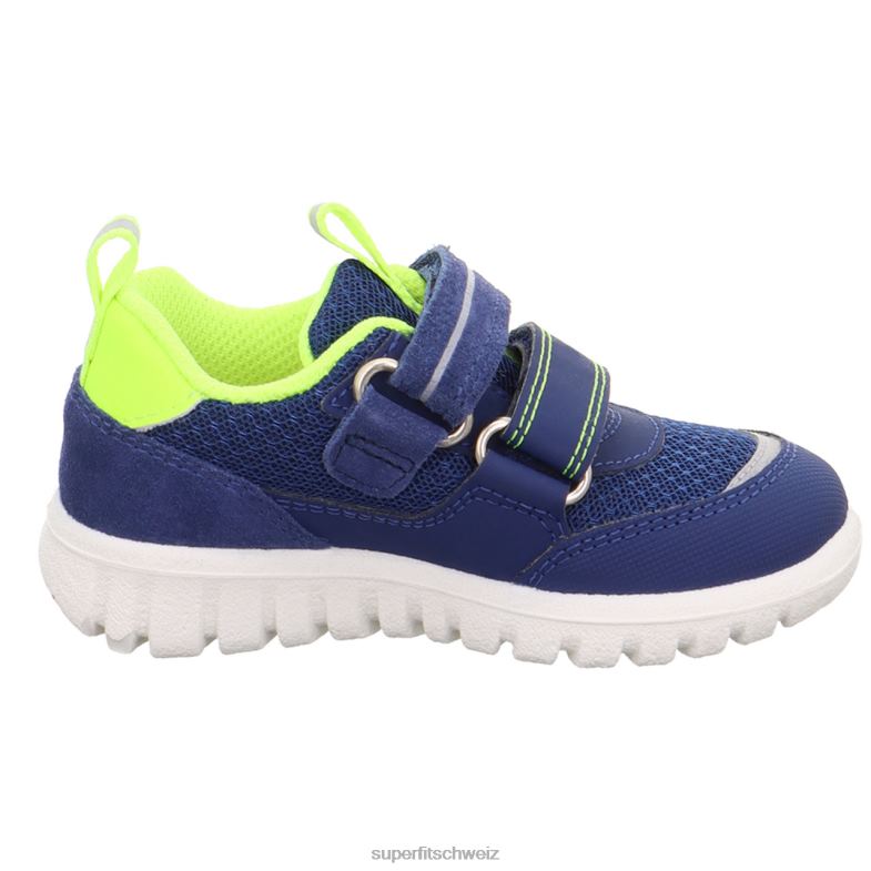 Babys niedrige Turnschuhe 44B2D316 Superfit sport7 mini – Sneaker Low mit Klettverschluss Blau Gelb