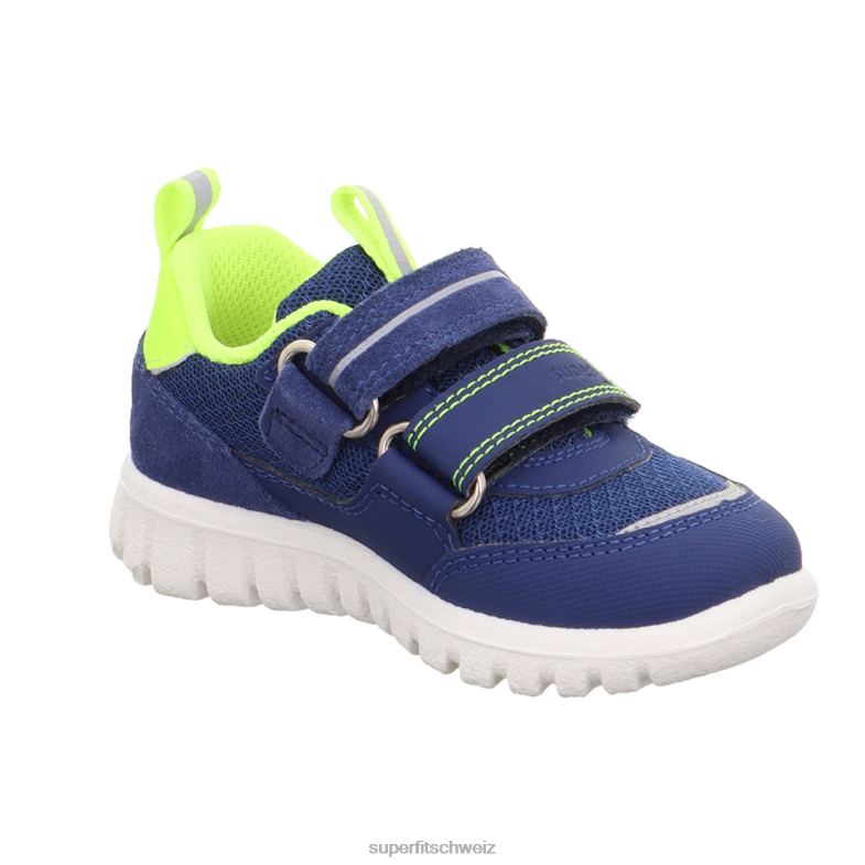 Babys niedrige Turnschuhe 44B2D316 Superfit sport7 mini – Sneaker Low mit Klettverschluss Blau Gelb