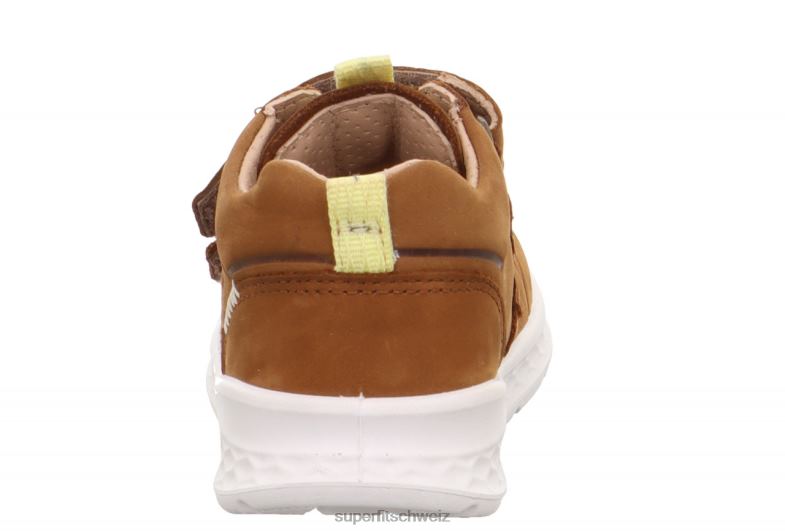 Babys niedrige Turnschuhe 44B2D318 Superfit Breeze - Low-Sneaker mit Klettverschluss braun/gelb