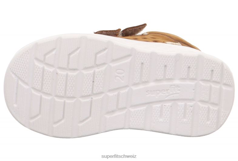 Babys niedrige Turnschuhe 44B2D318 Superfit Breeze - Low-Sneaker mit Klettverschluss braun/gelb