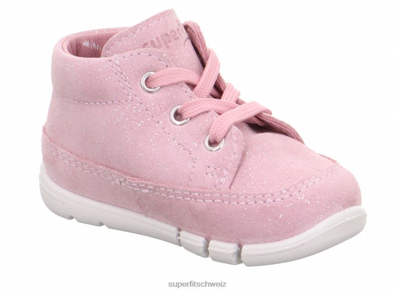 Babys niedrige Turnschuhe 44B2D319 Superfit Flexy - Low-Sneaker mit Schnürung Rosa