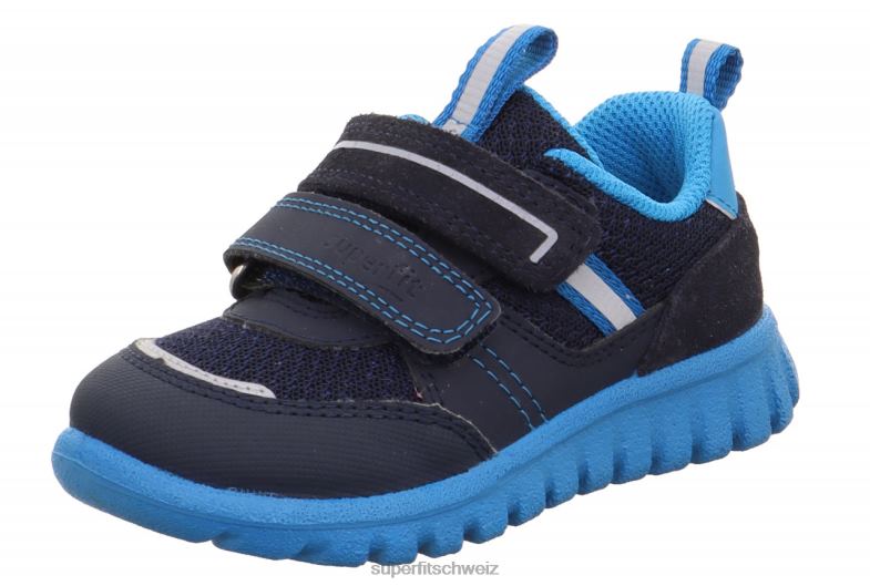 Babys niedrige Turnschuhe 44B2D320 Superfit sport7 mini – Sneaker Low mit Klettverschluss blau/türkis