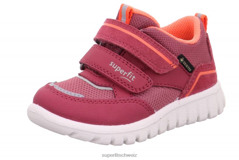 Babys niedrige Turnschuhe 44B2D322 Superfit sport7 mini – Sneaker Low mit Klettverschluss rosa/orange