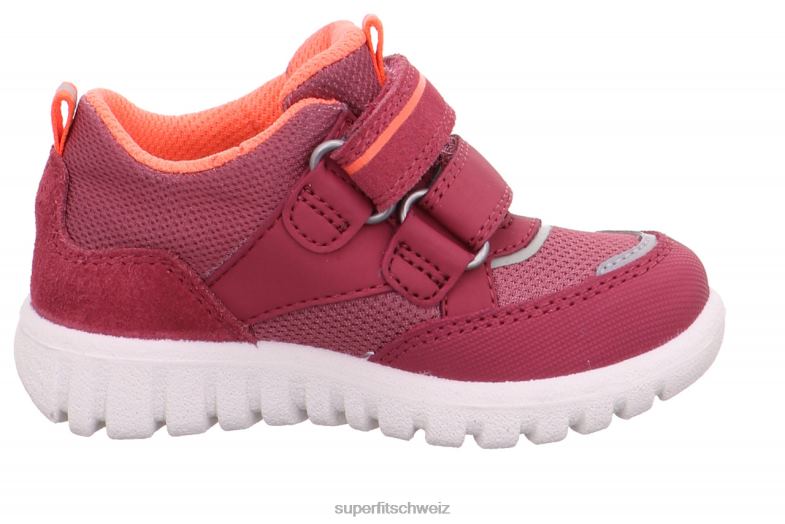 Babys niedrige Turnschuhe 44B2D322 Superfit sport7 mini – Sneaker Low mit Klettverschluss rosa/orange