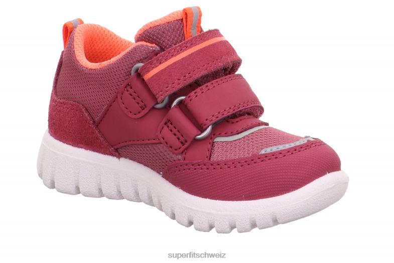 Babys niedrige Turnschuhe 44B2D322 Superfit sport7 mini – Sneaker Low mit Klettverschluss rosa/orange