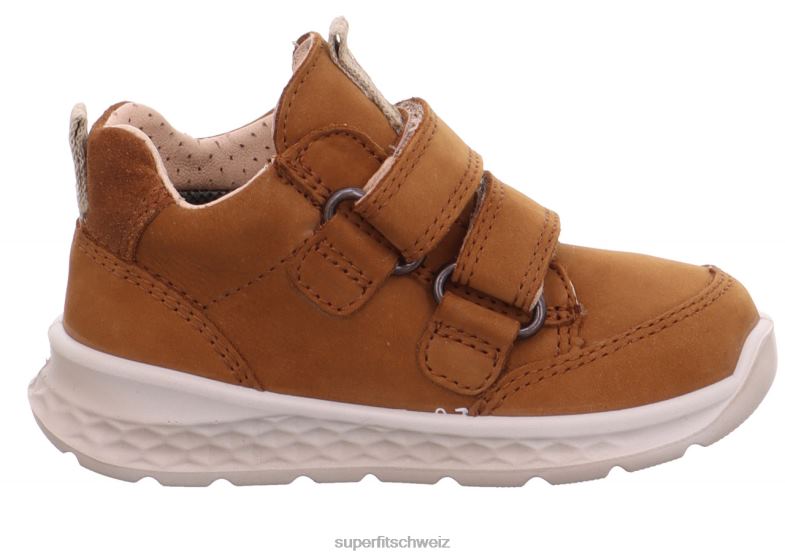 Babys niedrige Turnschuhe 44B2D325 Superfit Breeze - Low-Sneaker mit Klettverschluss braun/beige