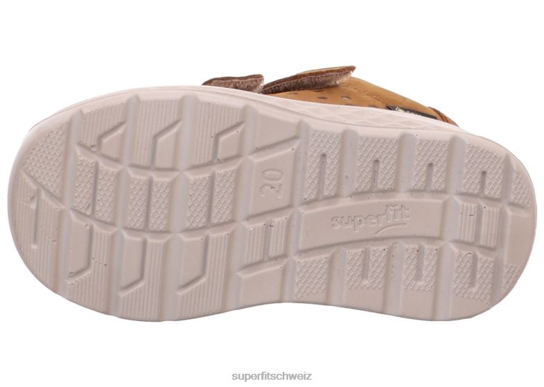 Babys niedrige Turnschuhe 44B2D325 Superfit Breeze - Low-Sneaker mit Klettverschluss braun/beige