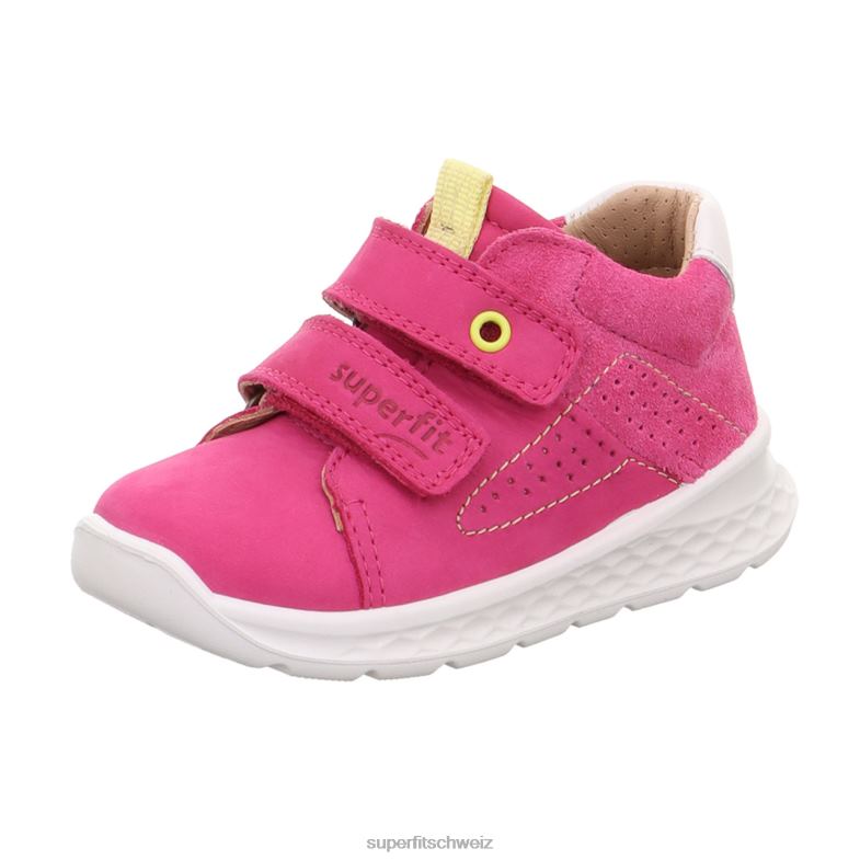 Babys niedrige Turnschuhe 44B2D328 Superfit Breeze - Low-Sneaker mit Klettverschluss rosa/gelb