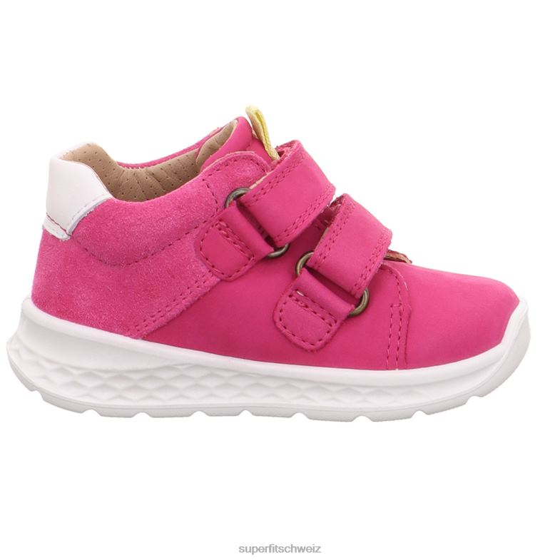 Babys niedrige Turnschuhe 44B2D328 Superfit Breeze - Low-Sneaker mit Klettverschluss rosa/gelb