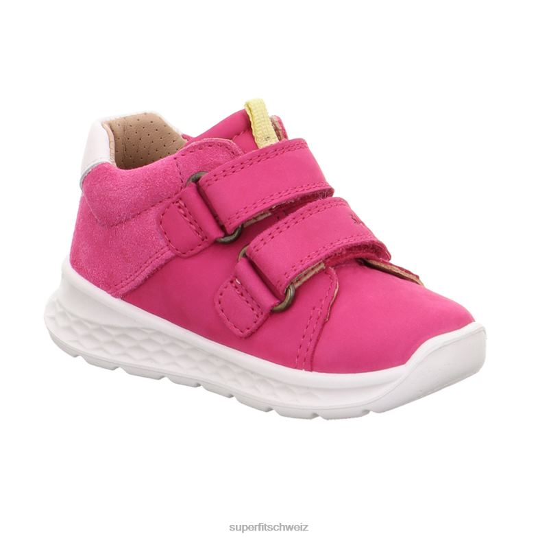 Babys niedrige Turnschuhe 44B2D328 Superfit Breeze - Low-Sneaker mit Klettverschluss rosa/gelb