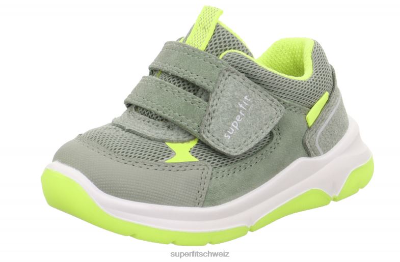 Babys niedrige Turnschuhe 44B2D331 Superfit Cooper – Sneaker Low mit Klettverschluss hellgrün/gelb
