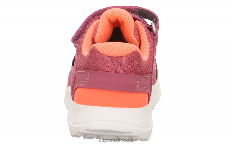 Babys niedrige Turnschuhe 44B2D332 Superfit Rush - Low-Sneaker mit Klettverschluss rosa/orange