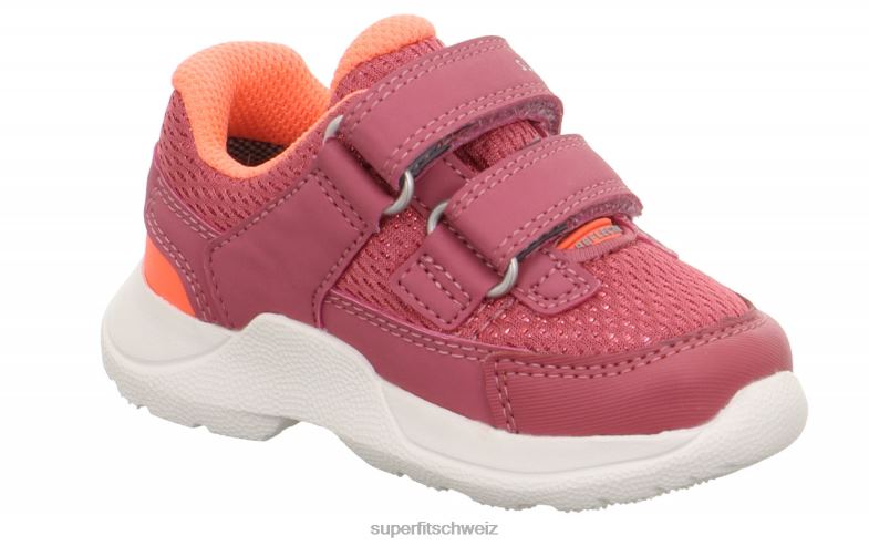 Babys niedrige Turnschuhe 44B2D332 Superfit Rush - Low-Sneaker mit Klettverschluss rosa/orange