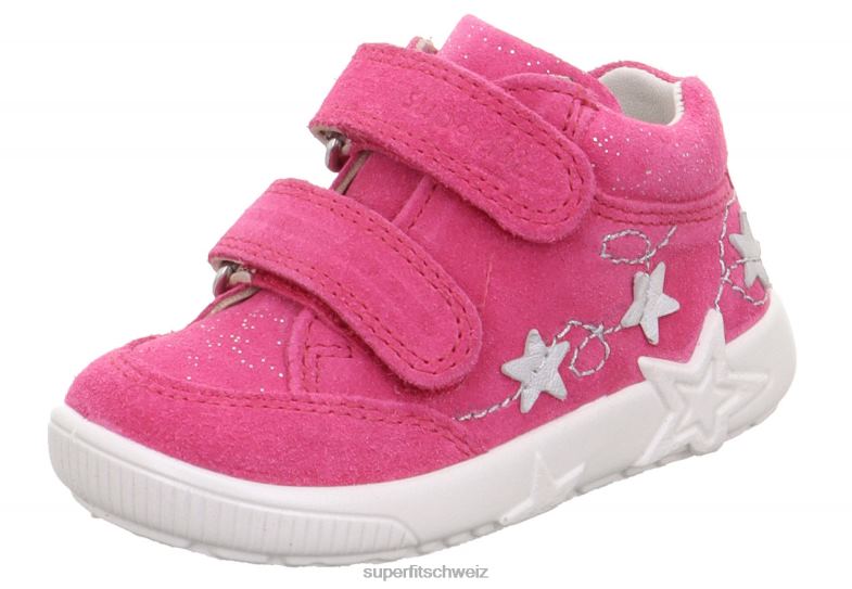 Babys niedrige Turnschuhe 44B2D337 Superfit Starlight – Sneaker Low mit Klettverschluss Rosa