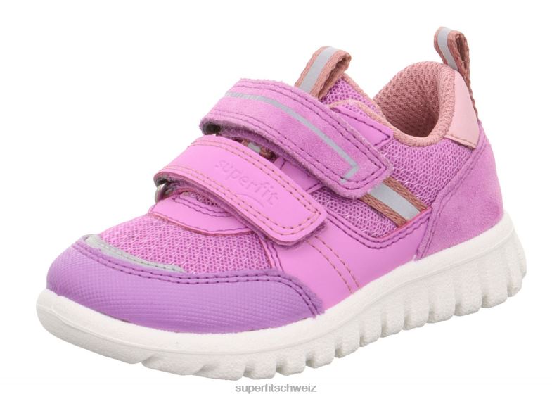 Babys niedrige Turnschuhe 44B2D338 Superfit sport7 mini – Sneaker Low mit Klettverschluss Purpur Rosa