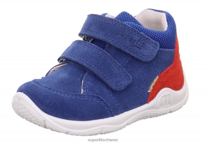 Babys niedrige Turnschuhe 44B2D343 Superfit Universe – Sneaker Low mit Klettverschluss Blau Rot