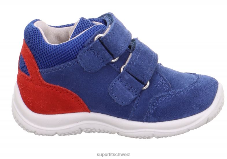 Babys niedrige Turnschuhe 44B2D343 Superfit Universe – Sneaker Low mit Klettverschluss Blau Rot