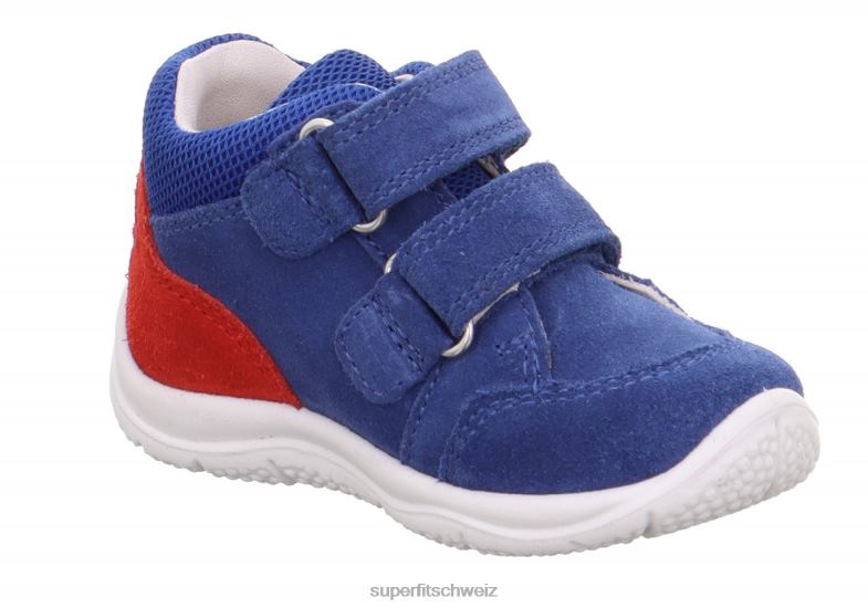 Babys niedrige Turnschuhe 44B2D343 Superfit Universe – Sneaker Low mit Klettverschluss Blau Rot