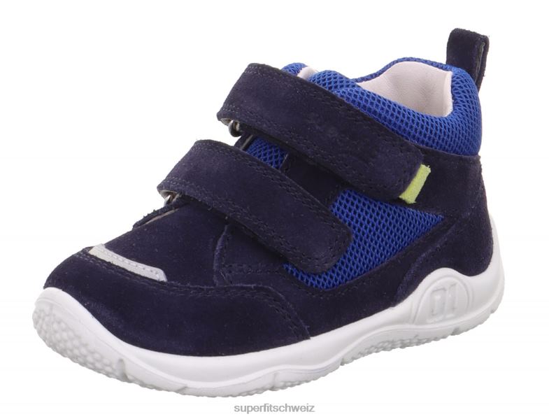 Babys niedrige Turnschuhe 44B2D345 Superfit Universe – Sneaker Low mit Klettverschluss Blau Grün