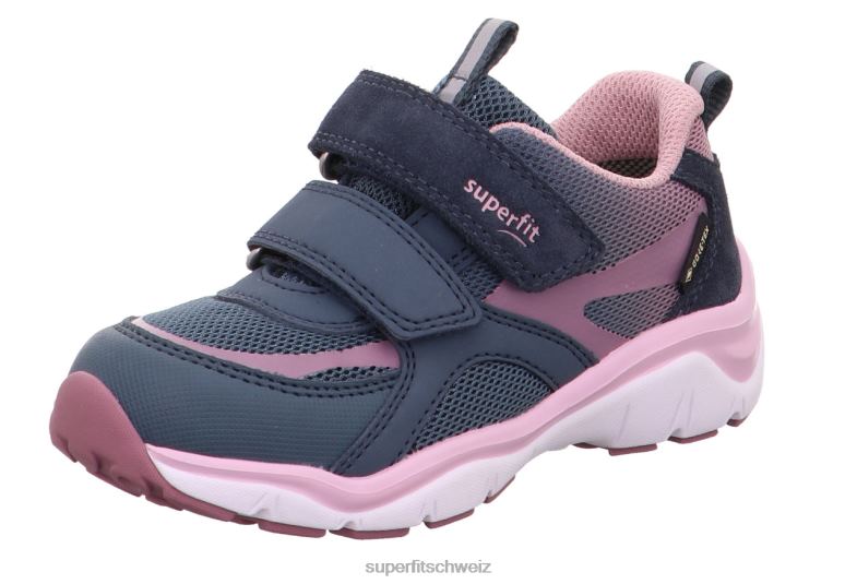 Babys niedrige Turnschuhe 44B2D349 Superfit sport5 - Sneaker Low mit Klettverschluss Blau Rosa