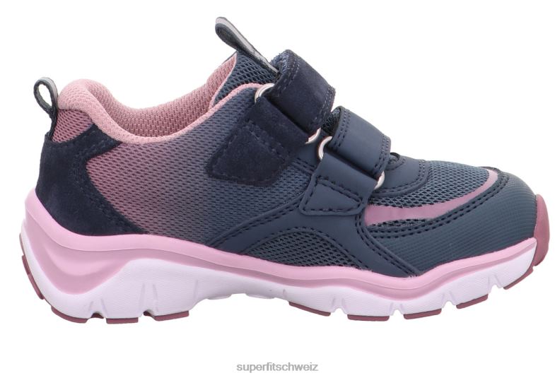 Babys niedrige Turnschuhe 44B2D349 Superfit sport5 - Sneaker Low mit Klettverschluss Blau Rosa