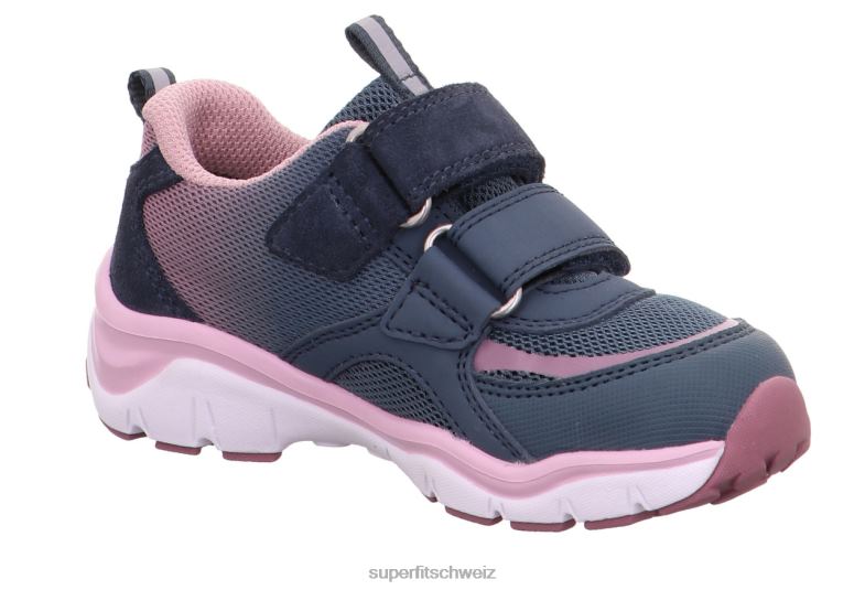 Babys niedrige Turnschuhe 44B2D349 Superfit sport5 - Sneaker Low mit Klettverschluss Blau Rosa