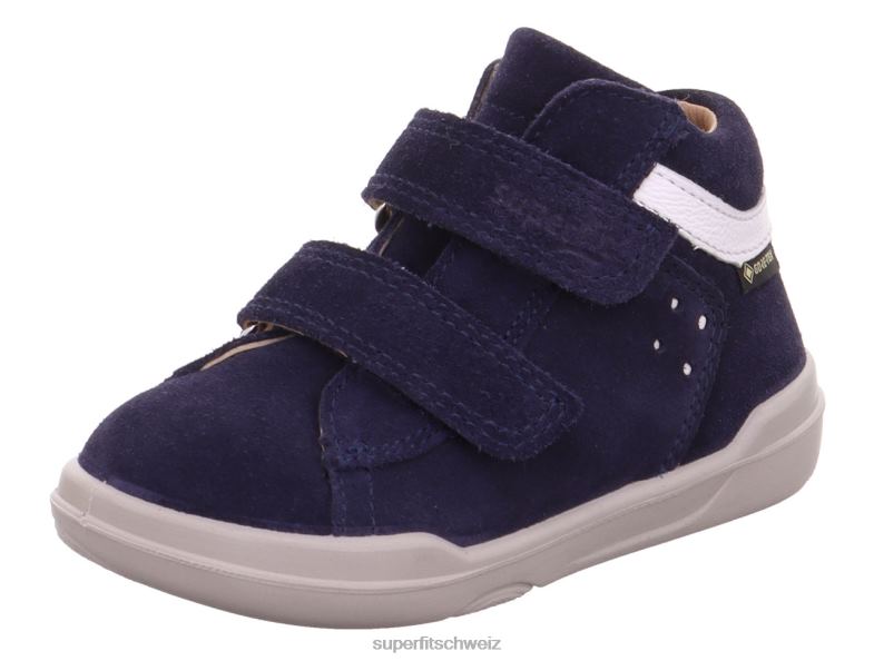 Babys niedrige Turnschuhe 44B2D351 Superfit superfree - Sneaker Low mit Klettverschluss Blau Weiss