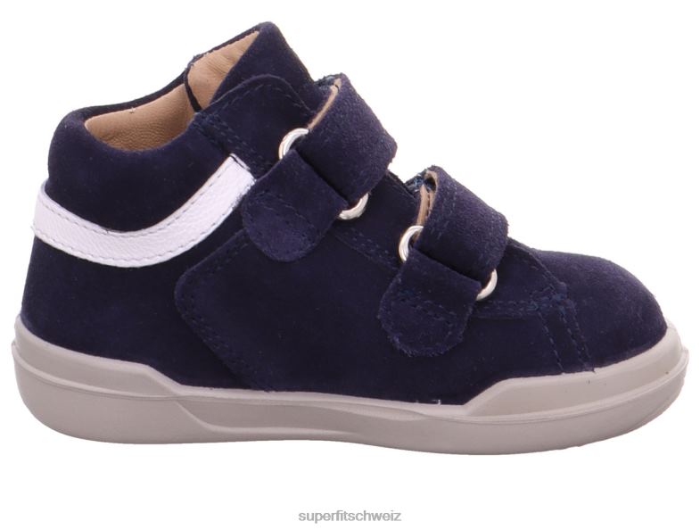 Babys niedrige Turnschuhe 44B2D351 Superfit superfree - Sneaker Low mit Klettverschluss Blau Weiss