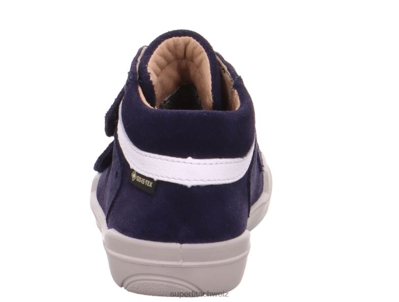 Babys niedrige Turnschuhe 44B2D351 Superfit superfree - Sneaker Low mit Klettverschluss Blau Weiss