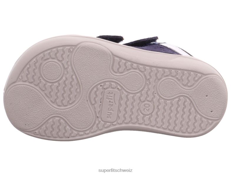 Babys niedrige Turnschuhe 44B2D351 Superfit superfree - Sneaker Low mit Klettverschluss Blau Weiss