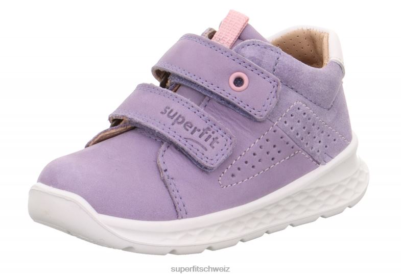 Babys niedrige Turnschuhe 44B2D357 Superfit Breeze - Low-Sneaker mit Klettverschluss Purpur Rosa
