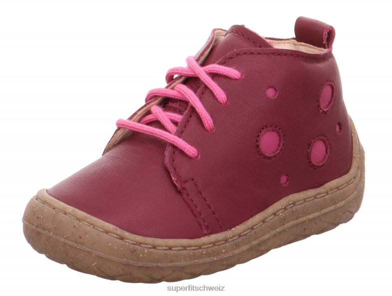Babys niedrige Turnschuhe 44B2D359 Superfit Saturnus - Low-Sneaker mit Schnürung rot Rosa