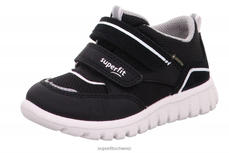 Babys niedrige Turnschuhe 44B2D360 Superfit sport7 mini – Sneaker Low mit Klettverschluss Schwarz-Weiss