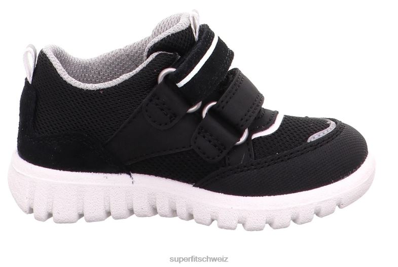 Babys niedrige Turnschuhe 44B2D360 Superfit sport7 mini – Sneaker Low mit Klettverschluss Schwarz-Weiss