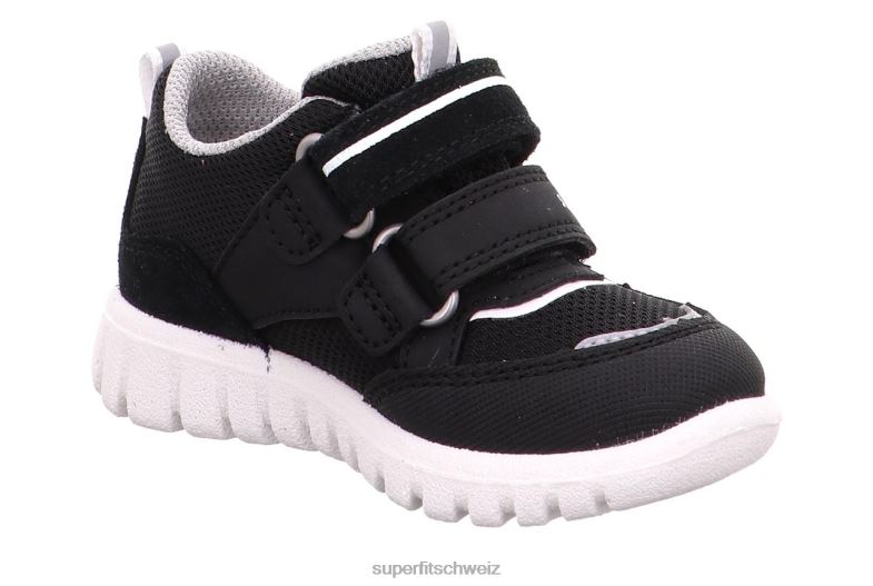 Babys niedrige Turnschuhe 44B2D360 Superfit sport7 mini – Sneaker Low mit Klettverschluss Schwarz-Weiss