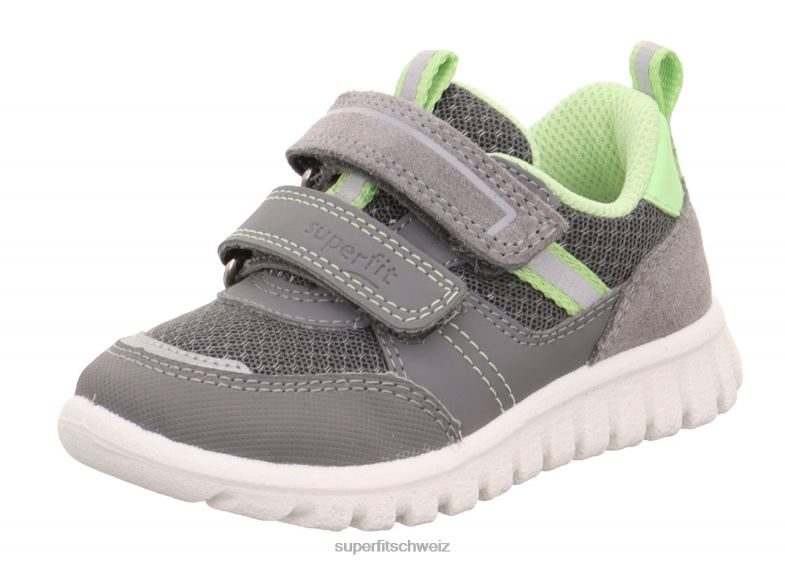 Babys niedrige Turnschuhe 44B2D361 Superfit sport7 mini – Sneaker Low mit Klettverschluss hellgrau/hellgrün