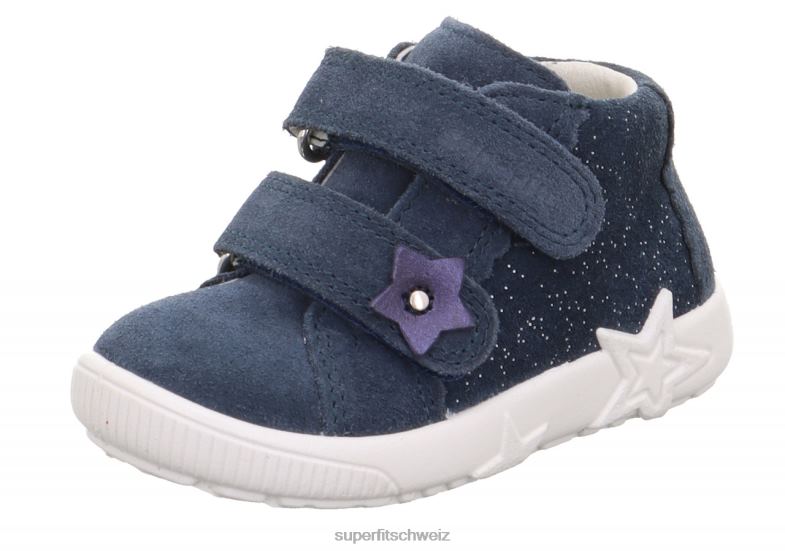 Babys niedrige Turnschuhe 44B2D362 Superfit Starlight – Sneaker Low mit Klettverschluss Blau