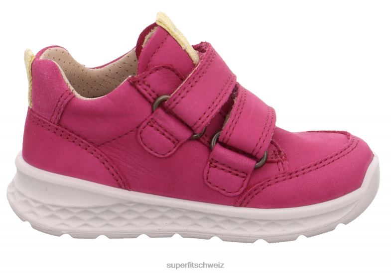 Babys niedrige Turnschuhe 44B2D363 Superfit Breeze - Low-Sneaker mit Klettverschluss rosa/gelb