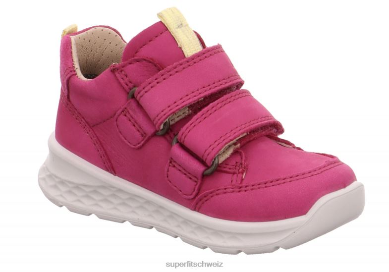 Babys niedrige Turnschuhe 44B2D363 Superfit Breeze - Low-Sneaker mit Klettverschluss rosa/gelb