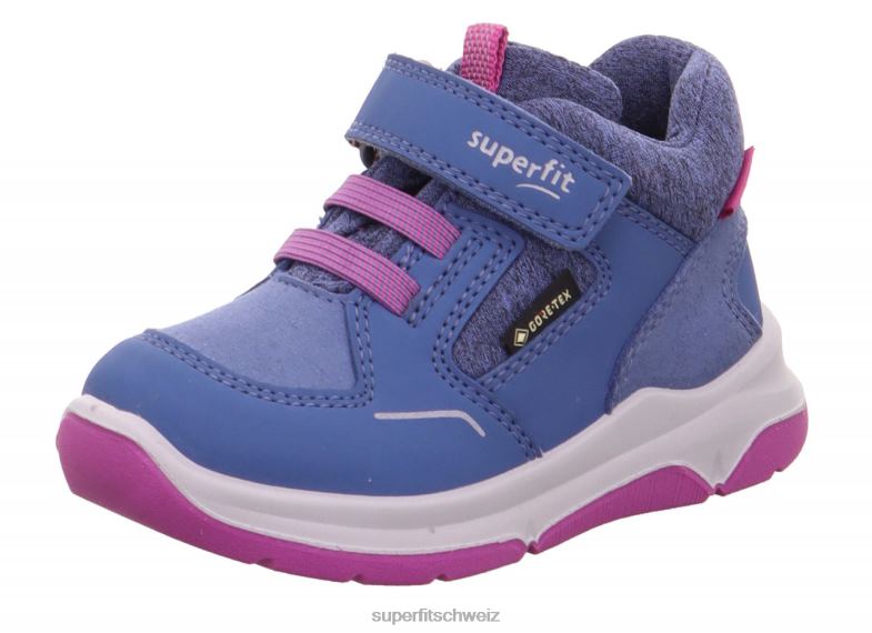 Babys niedrige Turnschuhe 44B2D370 Superfit Cooper – Sneaker Low mit Klettverschluss Blau Rosa