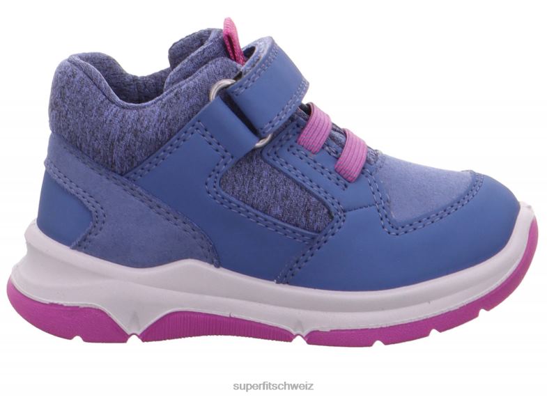 Babys niedrige Turnschuhe 44B2D370 Superfit Cooper – Sneaker Low mit Klettverschluss Blau Rosa