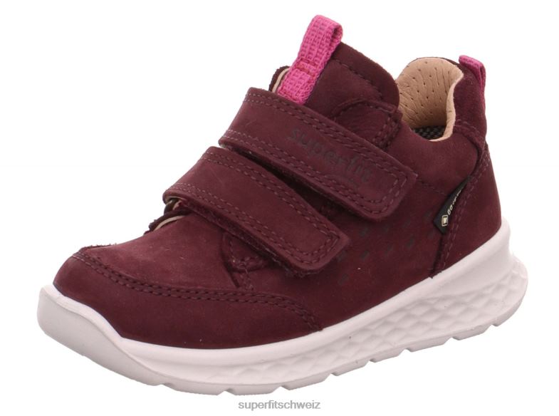 Babys niedrige Turnschuhe 44B2D373 Superfit Breeze - Low-Sneaker mit Klettverschluss rot Rosa