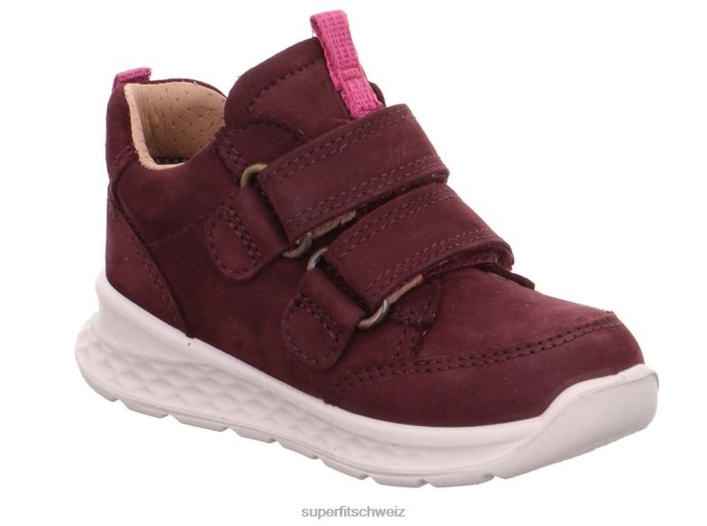 Babys niedrige Turnschuhe 44B2D373 Superfit Breeze - Low-Sneaker mit Klettverschluss rot Rosa