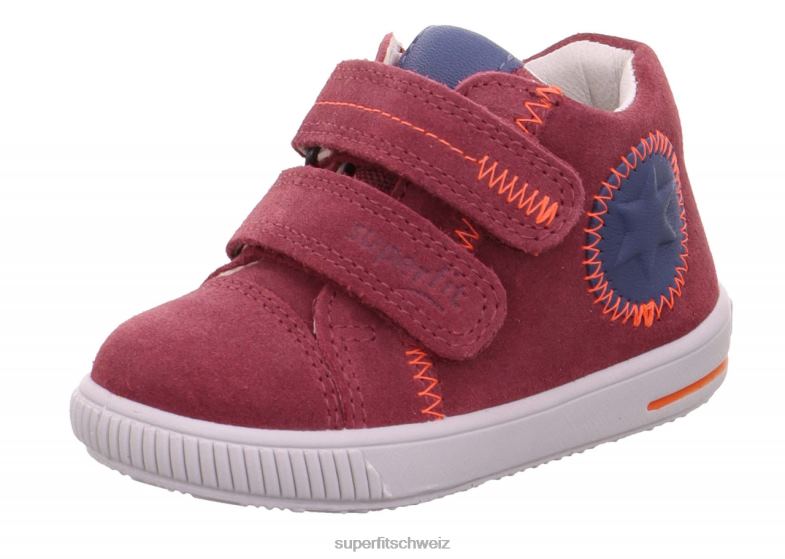Babys niedrige Turnschuhe 44B2D375 Superfit moppy - Sneaker Low mit Klettverschluss Pink Blau