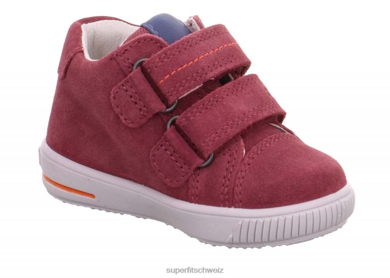 Babys niedrige Turnschuhe 44B2D375 Superfit moppy - Sneaker Low mit Klettverschluss Pink Blau